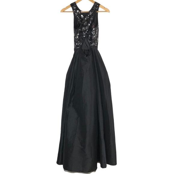 Monique Lhuillier Jadore Dress Sequin Open Criss Cross Back Maxi Gown 2 - Picture 5 of 11